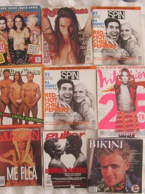 Vintage Lot of 9 Red hot Chili peppers Magazines Spin RS 90's Memorabilia Grunge